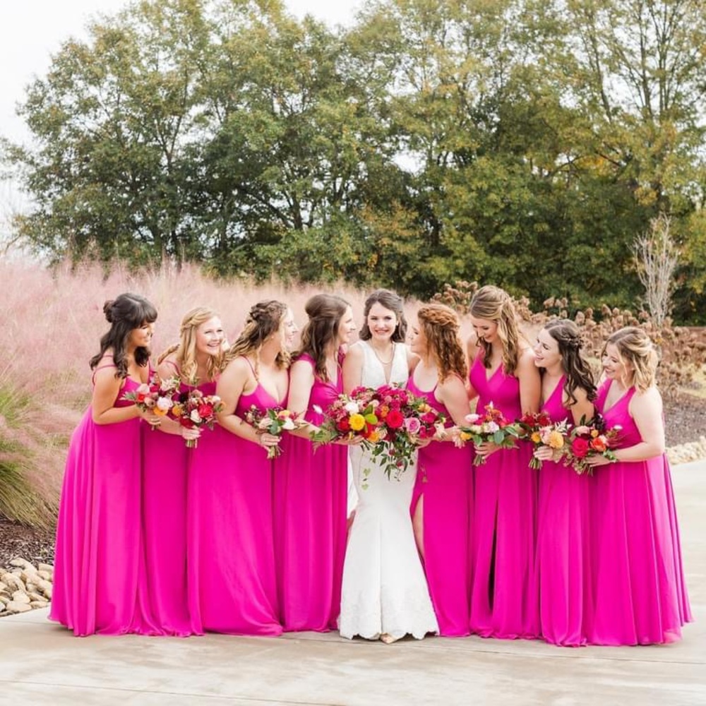 Azazie bridesmaids dress in fuchsia size A4